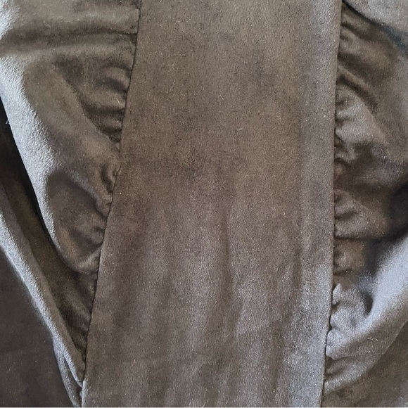 ZARA Basic Brown Ruched Faux Suede Bodycon Dress Size Medium - Picture 4 of 8